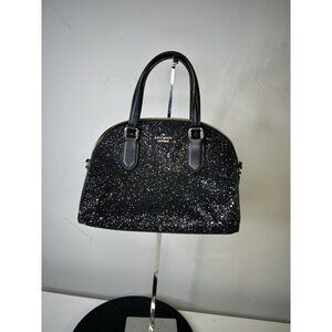 Kate Spade Laurel Way Mini Reiley Black Glitter Crossbody  Purse Handbag